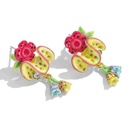 Colorful Flower Enamel Dangle Stud Earrings2