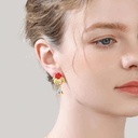 Colorful Flower Enamel Dangle Stud Earrings3