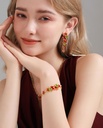 Maple Leaf And Zircon Enamel Dangle Stud EarringsAdjustable Ring4