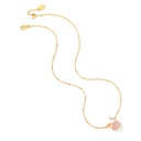 Cute Rabbit Bunny With Stone Flower Enamel Pendant Necklace3