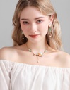 Fish Coral Zircon And Pearl Enamel Pendant Necklace2