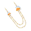 Fish And Pearl Enamel Strand Chain Necklace2