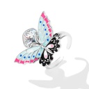 Butterfly With Zircon Enamel Adjustable Ring2
