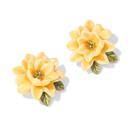 Yellow Flower Enamel Stud Earrings Jewelry Gift2
