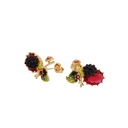 Black Fruit Red Rhinestone Enamel Earrings Jewelry Stud Earrings