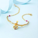 Cute Rabbit Bunny And Stone Enamel Bracelet