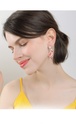 Flower Flamingo Pearl Enamel Glaze Stud Clip Earrings