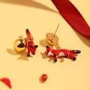 Fox Enamel Earrings Jewelry Stud Earrings