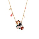 Chihuahuas With Flowers And Fantasy Beads Enamel Necklace