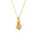 Yellow Rabbit And Stone Pendant Enamel Necklace