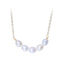 Freshwater Pearl Smile 14K Gold Plated Collarbone Necklace