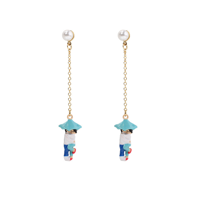 Paris Lovers Tassel Enamel Earrings