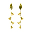 Flower And Leaf Enamel Earrings