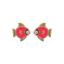 Cute Fish Enamel Earrings Jewelry Stud Earrings