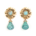 Drop Shape Stone Retro Vintage Dangle Earrings