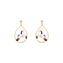 White And Black Cat Kitty Kitten Enamel Dangle Earrings