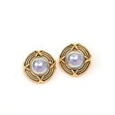 Pearl Vintage Retro Stud Earrings