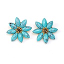 Stone Flower Shape Retro Vintage Stud Earrings