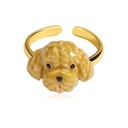 Cute Puppy Enamel Adjustable Ring