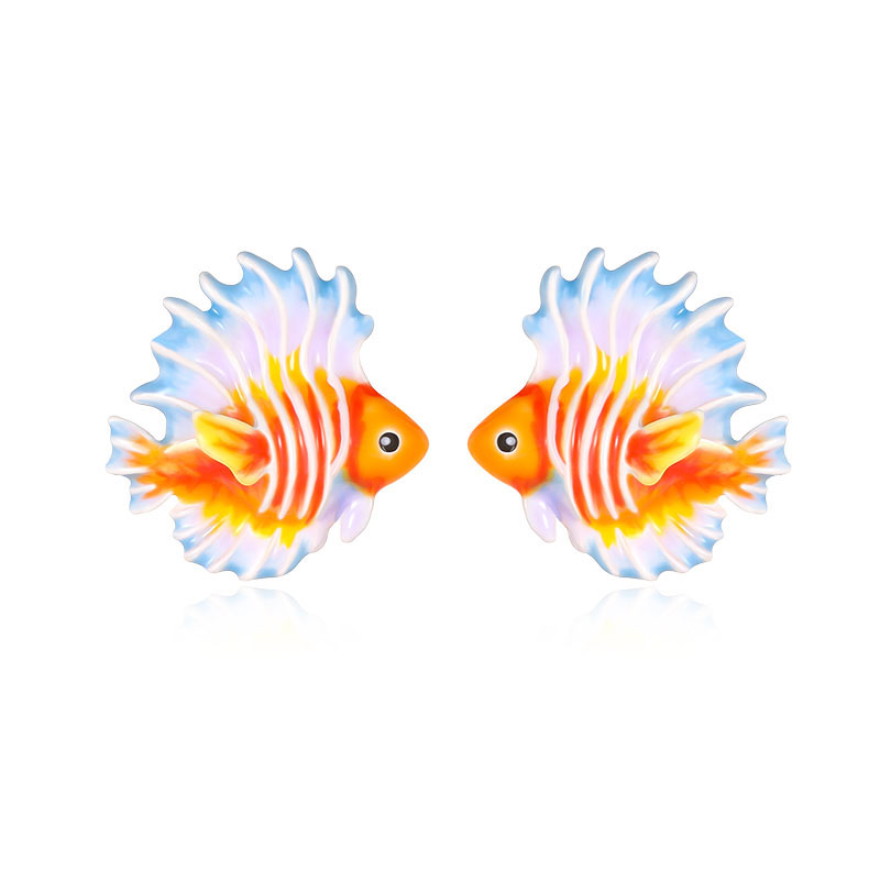 Tropical Fish Enamel Stud Earrings