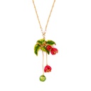 Flower Leaf Enamel Necklace