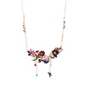 Lily Flower Ladybug Frog Pendant Enamel Necklace