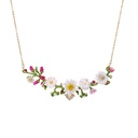 Daisy Ladybug And Crystal On A Flowering Branch Pendant Enamel Neclace