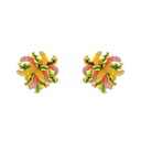 Colorful Yellow Wheat Enamel Stud Earrings Jewelry Gift