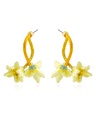 Lily Yellow Flower Enamel Stud Earrings Jewelry Gift