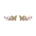 Butterfly Flower Enamel Stud Earrings
