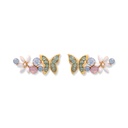 Butterfly Flower Enamel Stud Earrings