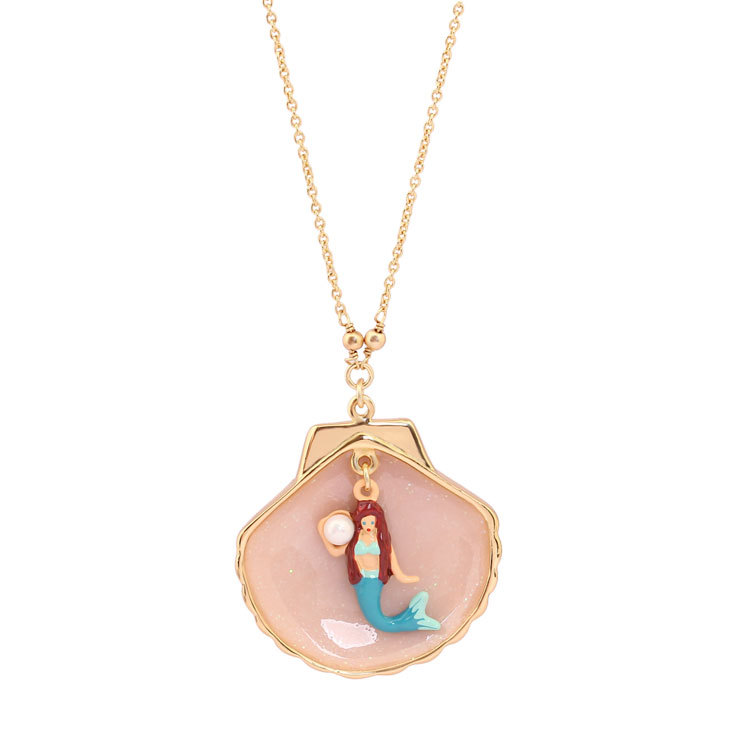 Mermaid Inside Shell Enamel Necklace