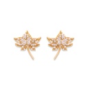 Maple Leaves Enamel Earrings Jewelry Stud Earrings