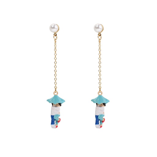 Paris Lovers Tassel Enamel Earrings