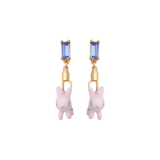 Bunny Caught By The Stuffed Toy Catcher Earrings