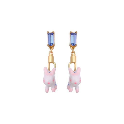 Bunny Caught By The Stuffed Toy Catcher Earrings