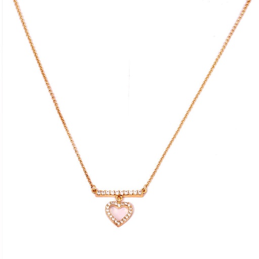 Heart And Crystal Gold Plated Clavicle Necklace