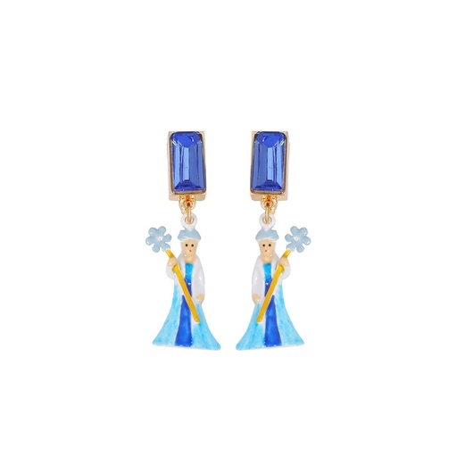 Dairy Queen Crystal Enamel Earrings Jewelry Stud Clip Earrings