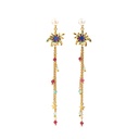 Fireworks Pearl Star Beads Tassel Enamel Earrings
