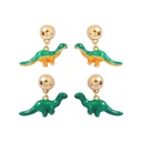 Dinosaur 925 Silver Needle Enamel Earrings Jewelry Stud Earrings