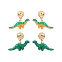 Dinosaur 925 Silver Needle Enamel Earrings Jewelry Stud Earrings