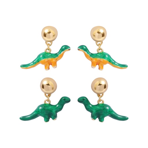 Dinosaur 925 Silver Needle Enamel Earrings Jewelry Stud Earrings