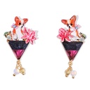 Chihuahua Puppy Dog On Faceted Crystal Enamel Earrings