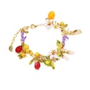 Orange Blossom Lavender Flower Lemon Fruit Enamel Charm Bracelet