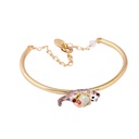 Enamel Cute Cat Gemstone Flower Bracelet