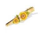 Yellow Sunflower And Bee Crystal Enamel Hair Pin