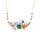 Octopus Coral And Green Stone Ocean Enamel Pendant Necklace Jewelry Gift