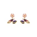 Colorful Butterfly And Crystal Enamel Dangle Earrings