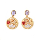 Inlaid Zircon Stone Ladybug Vintage Retro Dangle Earrings