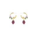 Hamster Animal And Berry Enamel Dangle Earrings